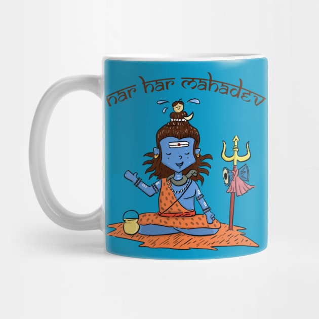 Har Har Mahadev cute illustration by D-PAC